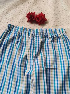 Checkered Casual Pants with Ties