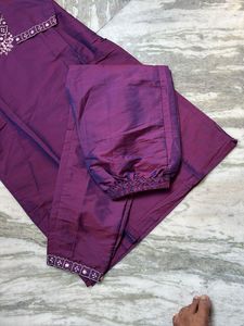 Elegant Purple Embroidered Kurta Set