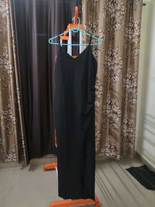 Elegant Black Spaghetti Strap Maxi Dress