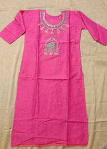 Women Fancy Embroidery Cotton Kurti