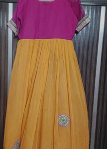 Vibrant Pink &amp; Yellow Ethnic Kurta