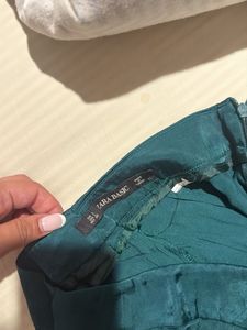Dark Green Silky Ethnic Skirt