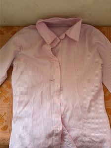 Pink Striped Button-Up Shirt