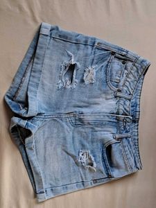 Distressed Denim Shorts