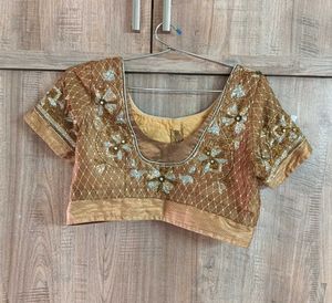 GOLDEN BROWN EMBROIDERY BLOUSE