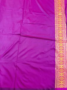 Elegant Black Saree with Pink Border