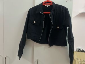SALE - Black Cropped Denim Jacket