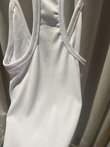 Basic white ribbed tank top