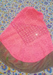 Pink Floral Embellished Hijab.