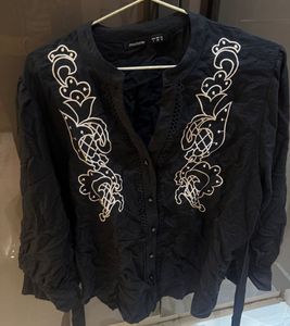 Embroidered Black Blouse
