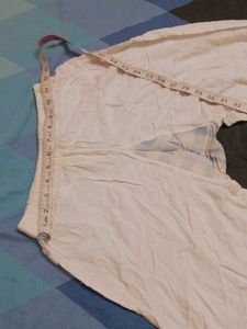 White Palazzo Pants with Teal Border