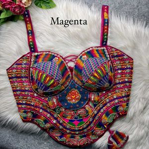 Boho Rainbow Embellished Crop Top