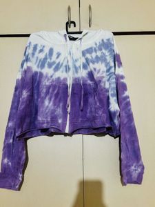 Tie-Dye Cropped Zip-Up Hoodie
