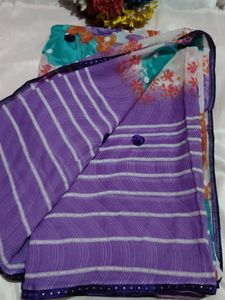 Vibrant Floral Print Saree with blouse