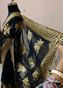 Black &amp; Gold Embroidered beautiful 😍 saree
