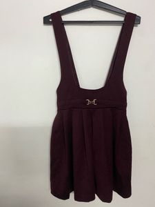 Burgundy Pinafore Dress dungaree