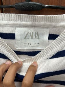 Zara Striped Sleeveless Knit Top
