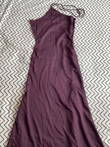 Wine Halter Neck Dress