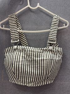 Striped Crop Top with Straps
