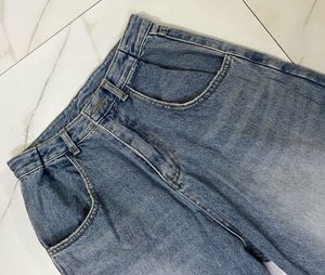 Classic Blue Wash Wide Leg Jeans