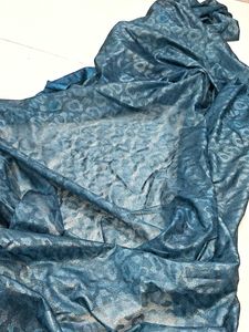 Elegant Teal Jacquard Fabric