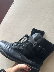 Black Lace-Up Combat Boots