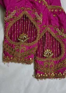 🩷🩷 Pink bridal maggam Silk Blouse