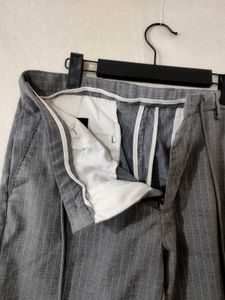 Men's Grey Pinstripe Drawstring Pants
