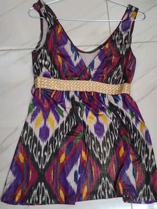 Vibrant Patterned Sleeveless Dress