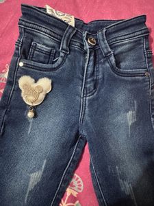 Cute Girls' Blue Denim Jeans