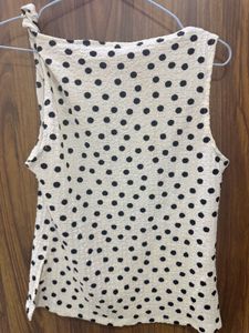 H&amp;M Textured Polka Dot Top