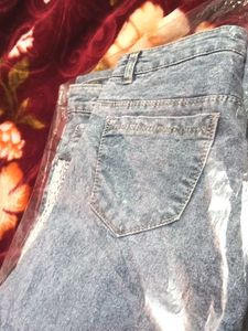 Lace Trim Wide Leg Jeans