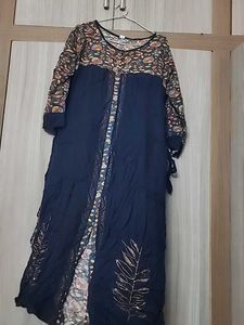 Navy Blue A Line Kurti