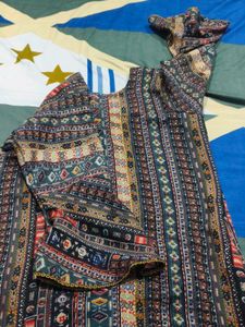 Boho Print Bell Sleeve Kurta