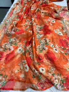 Orange Kurta with duppata only Embroidery