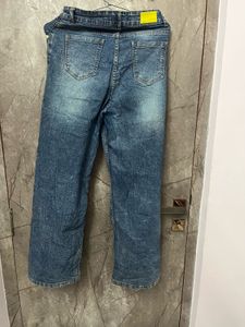 Button Detail Wide Leg Jeans