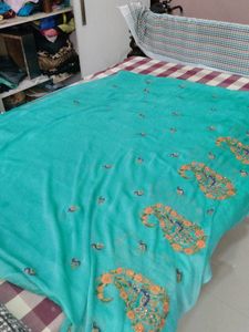 Beautiful  Sea Green Georgette Saree