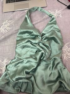 Satin Halter Neck Top