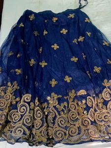 Nevy Blue Kurta With Lehenga And  Dupatta