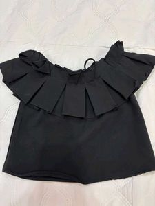 Chic Black Off-Shoulder Ruffle Top