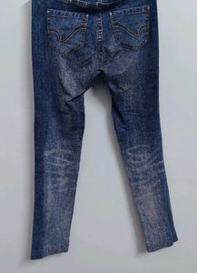 Distressed Denim Print Leggings