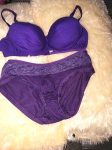 Purple Bra And Panty Set For Women