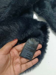 Black Furry Off shoulder warm top