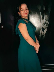 green party wear dress