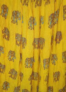 Yellow Elephant Print Ethnic Skirt