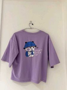 New Cute Purple Boba Tea Bunny T-Shirt