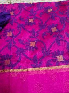 Elegant Pink unstitched 2 Kurta Set with bottom fa