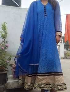 Royal Blue Anarkali Lehenga