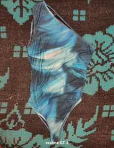 Shein Cute One Shoulder Pleated Detail Tie and Dye