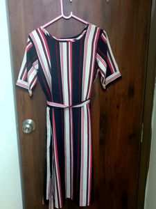 50% Off - Striped Dress With Belt